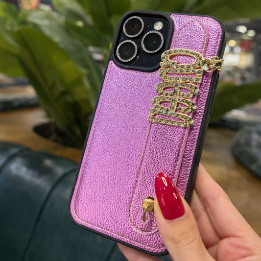 Kişiselleştirilebilir Pembe Deri Kılıf