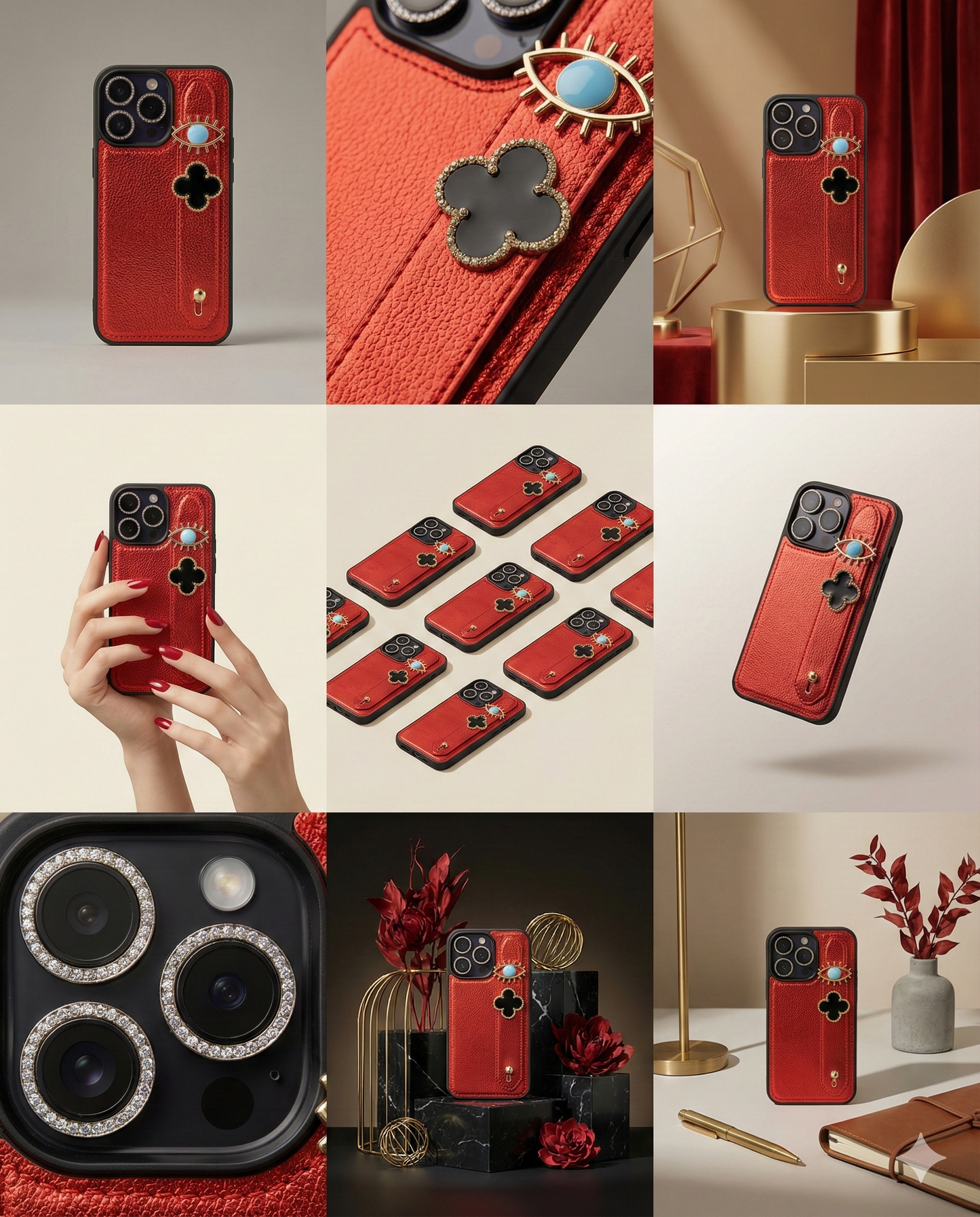 Kişiselleştirilebilir Kırmızı Deri Kılıf