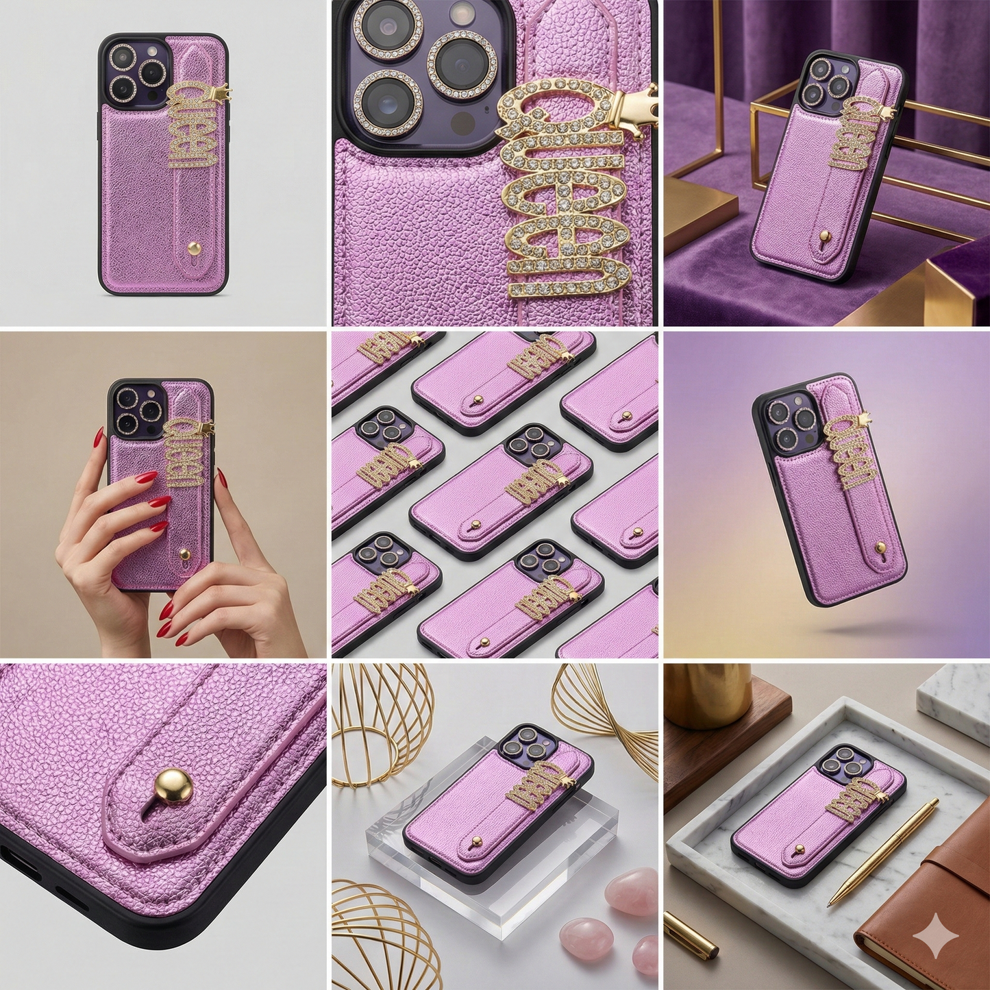 Kişiselleştirilebilir Pembe Deri Kılıf