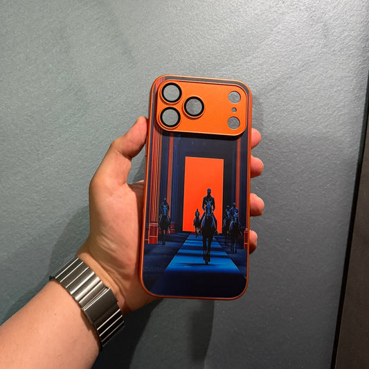 Turuncu Kamera Koruyuculu Desenli Kılıf