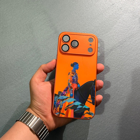 Turuncu Kamera Koruyuculu Desenli Kılıf