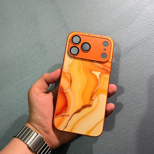 Turuncu Kamera Koruyuculu Desenli Kılıf