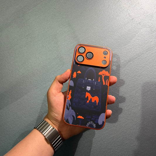 Turuncu Kamera Koruyuculu Çanta Desenli Kılıf