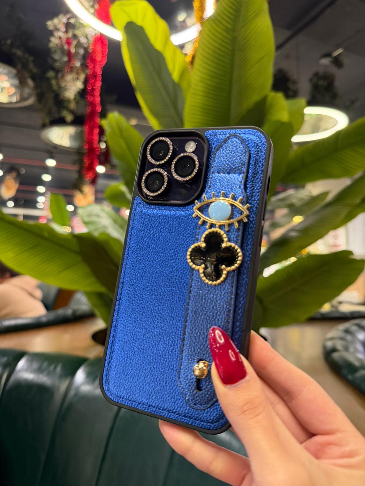 Kişiselleştirilebilir Mavi Deri Kılıf