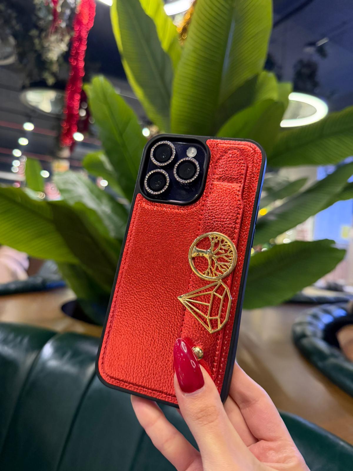 Kişiselleştirilebilir Kırmızı Deri Kılıf