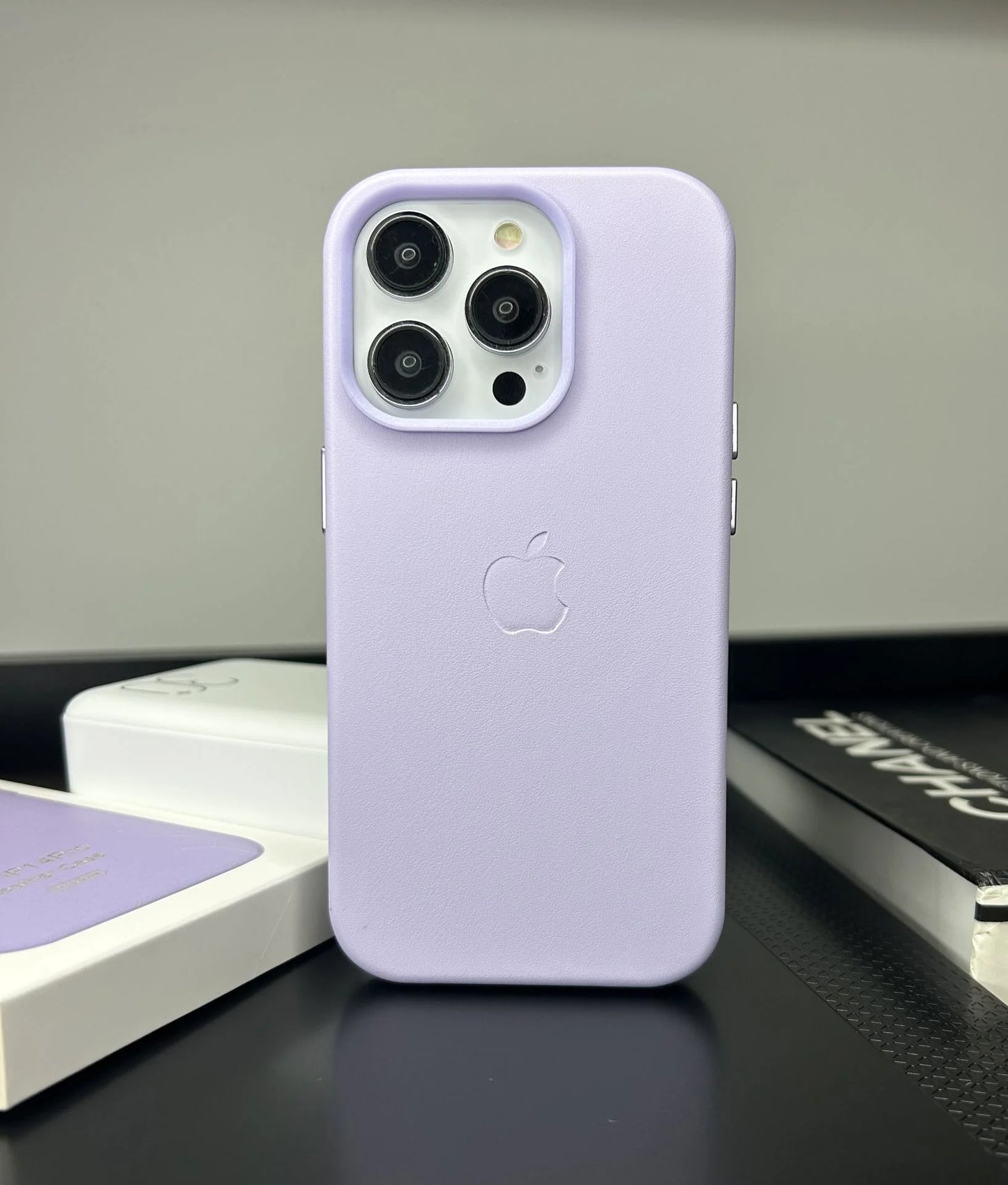 Apple MagSafe Özellikli Deri Kılıf - Açık Lila