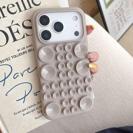 Vantuzlu Bubble İphone Telefon Kılıfı Gri