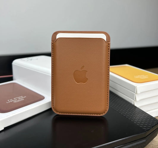 MagSafe Özellikli Deri Cüzdan Kahverengi