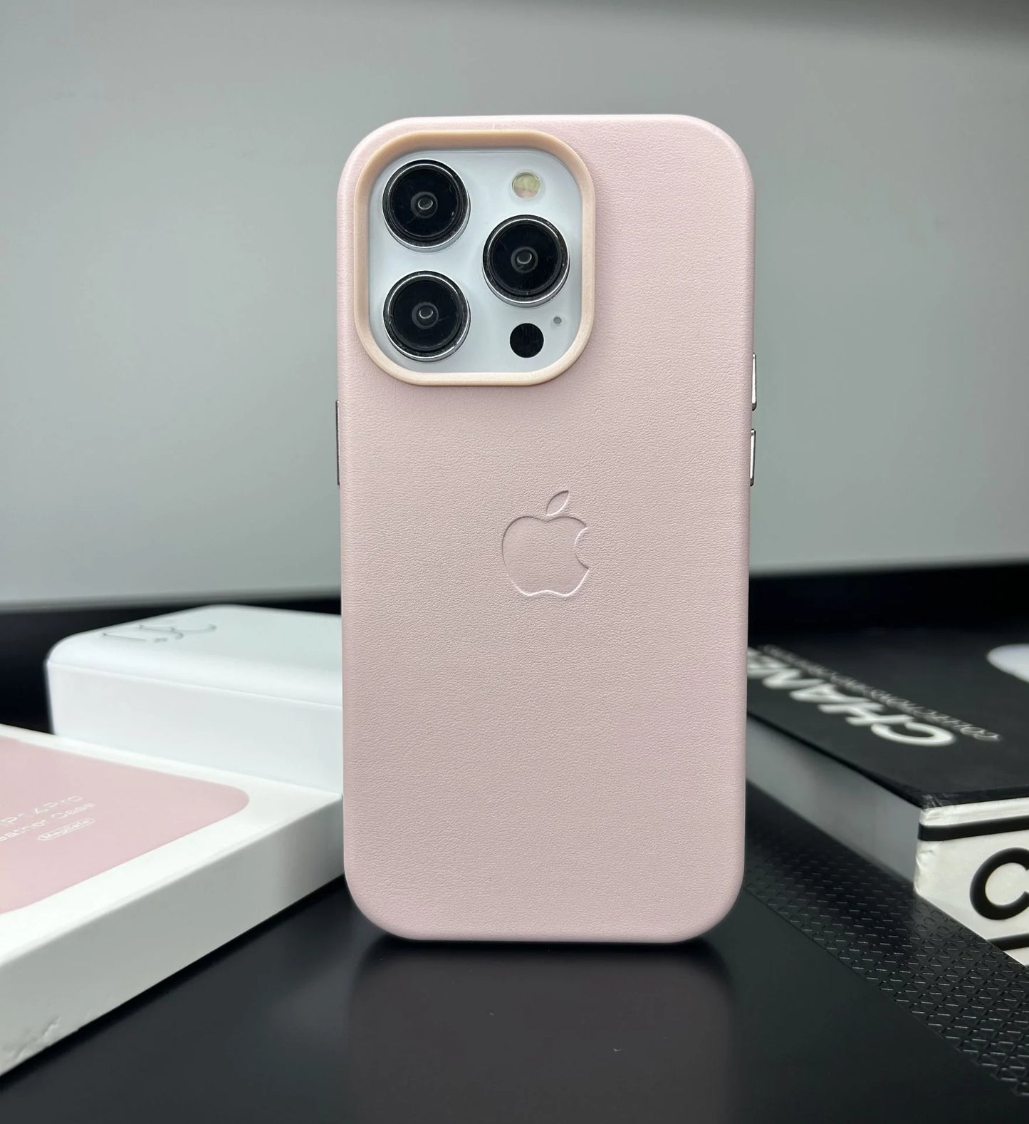 Apple MagSafe Özellikli Deri Kılıf - Kumpembe