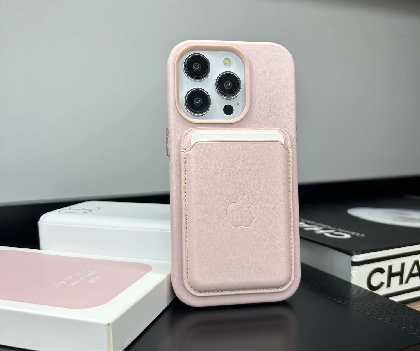 Apple MagSafe Özellikli Deri Kılıf - Kumpembe