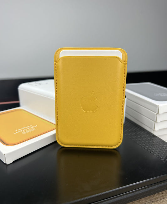 MagSafe Özellikli Deri Cüzdan Sarı