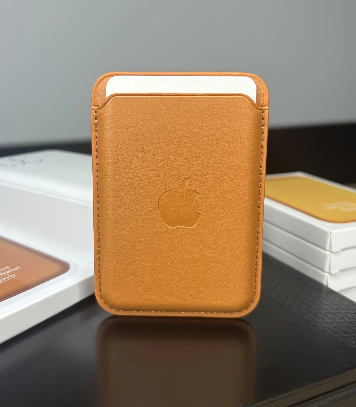 MagSafe Özellikli Deri Cüzdan Turuncu