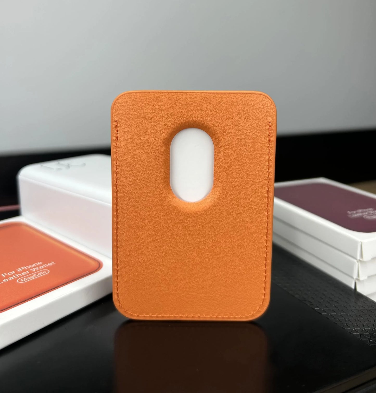 MagSafe Özellikli Deri Cüzdan Turuncu